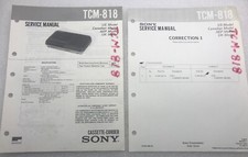 Original OEM Sony TCM-818 Service Manual Repair Cassette Corder 1988
