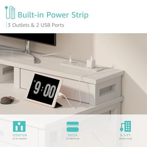 Small White Desk with Fabric Drawers for Bedroom, 32 inch Vanity Makeup