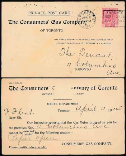 CANADA 1914 POSTAL STATIONERY...HORSE SHOW SLOGAN CANCEL - Picture 1 of 1