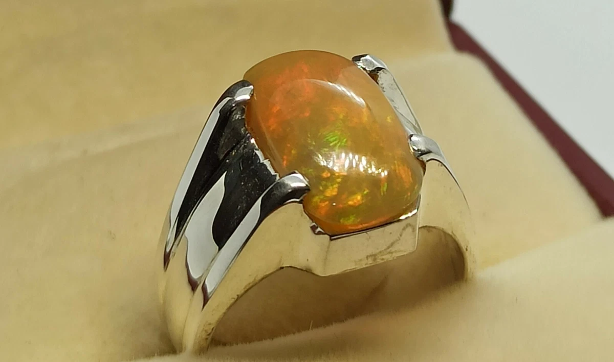 Bridgerton - Natural Australian Boulder Opal Ring 18K Yellow Gold