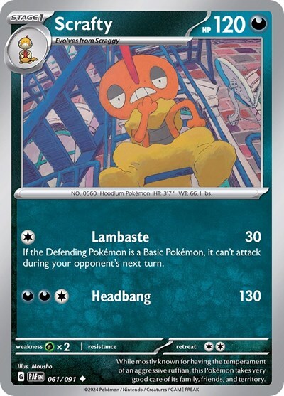 Pokemon Scrafty (61/245) Paldean Fates NM