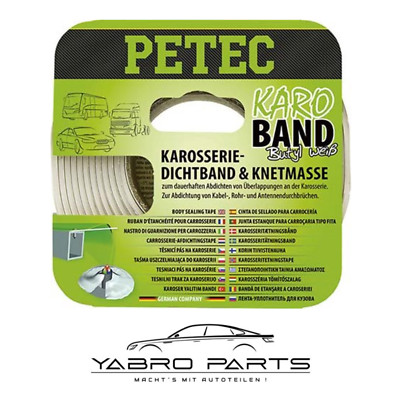 PETEC Karo Karosseriedichtband  Buthyl Weiss Dichtband Karosserie KFZ Auto 3m