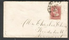 Civil War Jan 10 186? Washington DC cancel cover to Charles Chase Woodstock VT
