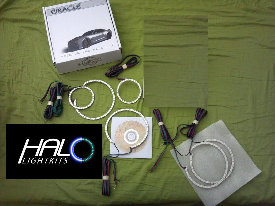 2005-2010 Oracle Jeep Grand Cherokee 6000K / Weiß CCFL Scheinwerfer + Halo Ringe - Bild 2 von 3