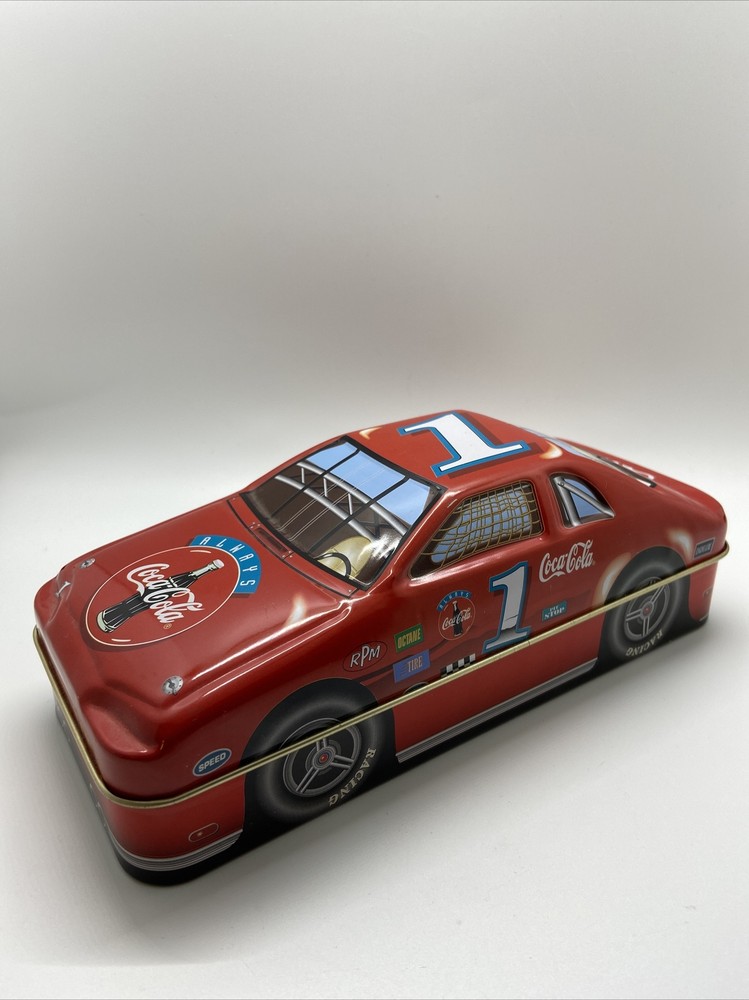Racing Car Coca-Cola Collectable Tin 1997. 8 x 3.5 x 2.7 Inch High