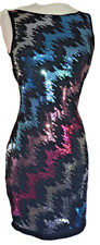 Sequined Cotton Blend Stretch Cocktail Dress, Party Club Almost Famous S Short