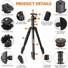 81 Inch Tripod With Monopod Suitable For Smartphone And DSLR Camera 360° shoot