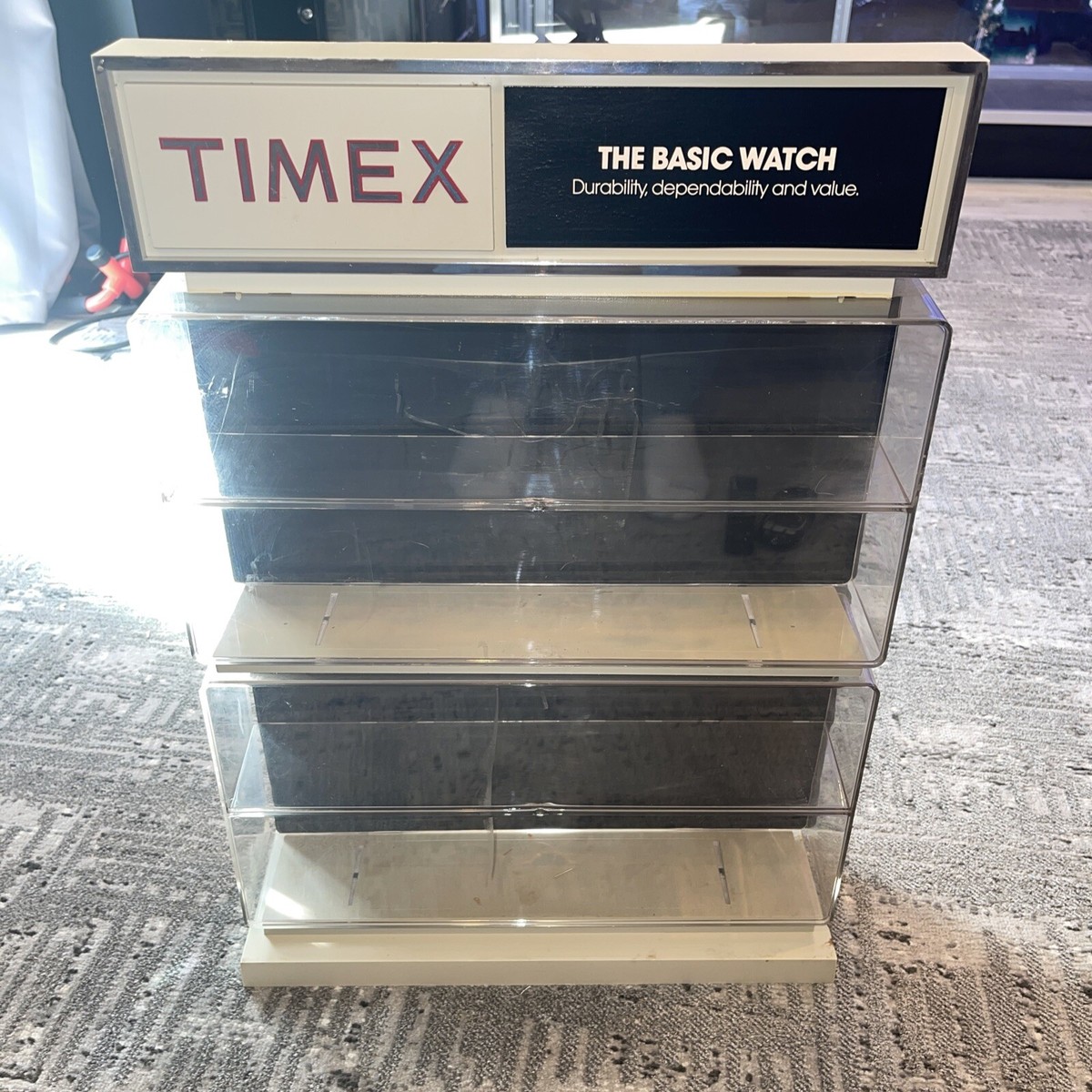 Vintage Timex Counter Display Case From Woolworths ￼ Department