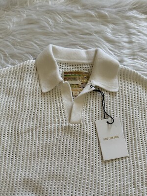Aime Leon Dore New Mesh Knit Polo Shirt Coconut Milk XS | eBay