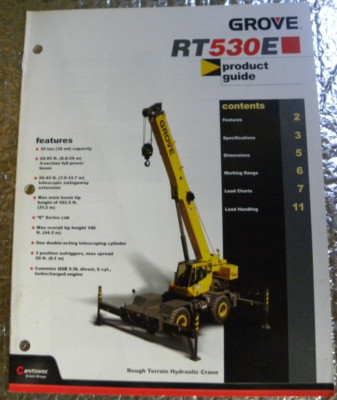 Manitowoc 2004 Grove RT530E Crane Dealership Spec Brochure Product Guide