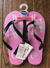 Pittsburgh Steelers Pink Flip Flop Sandals Women Large Sizes 9-10 New NWT