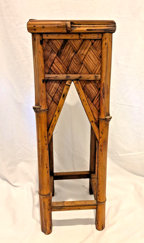 Bamboo Plant Stand, VintageHollywood Regency. Could be Used as a Tall Side Table