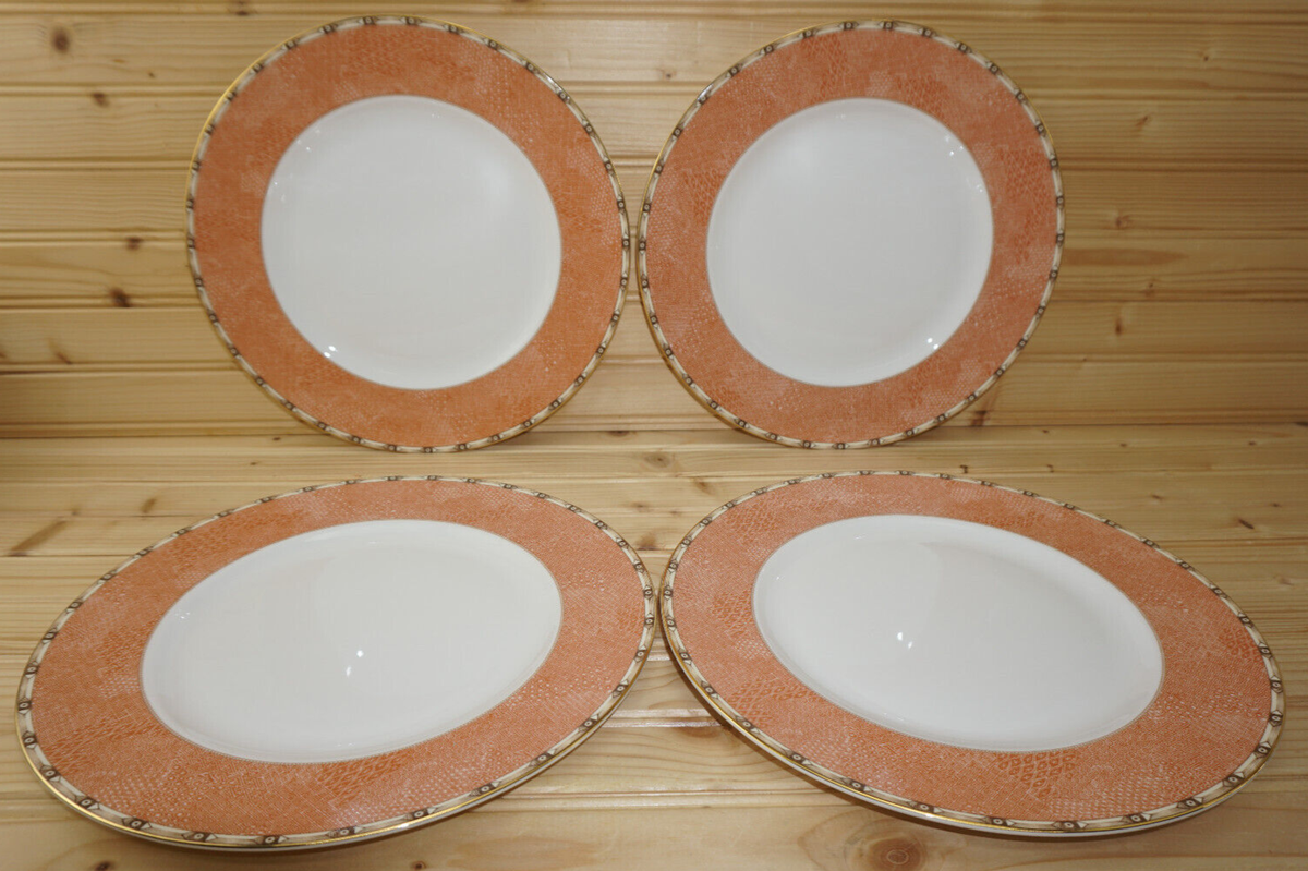Wedgwood Frances Peach (4) Dinner Accent Plates, 10 3/4 