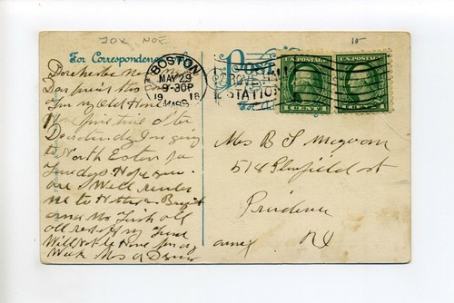 Postal antigua de Natick MA Mass, The Common, people, monumento de la Guerra Civil, tiendas - Imagen 2 de 2