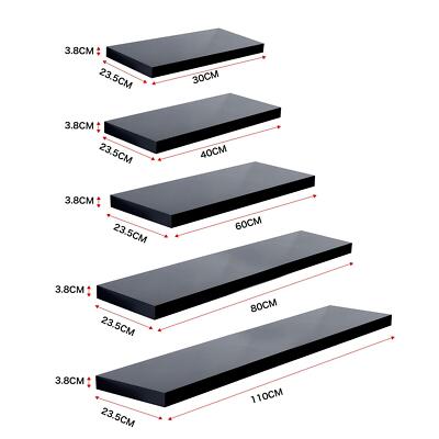 Modernes HOCHGLANZ Regal Schwebendes Wandregal Weiß Schwarz Grau Bücherregal Vitrine