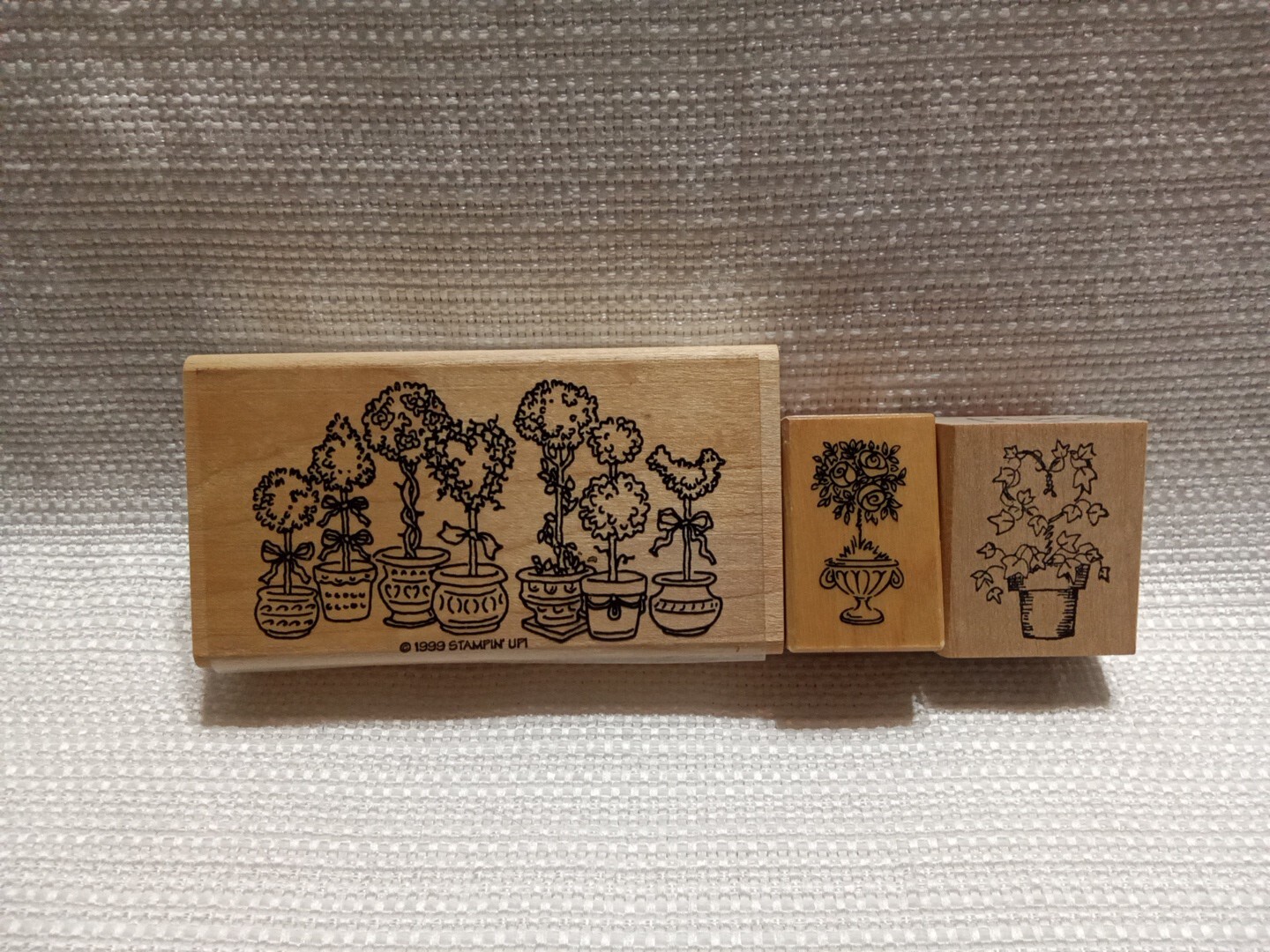 Stampin' Up! Topiary Plant Pot Garden Foliage Stamp 1999 PSX 2003 Peddler's Pack