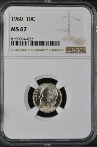 1960 10C  Roosevelt Dime NGC MS67   8159894-022
