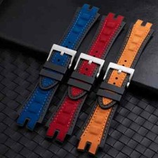 For Roger Dubuis Excalibur 28mm Soft Nylon Leather Rubber Watch Band Strap