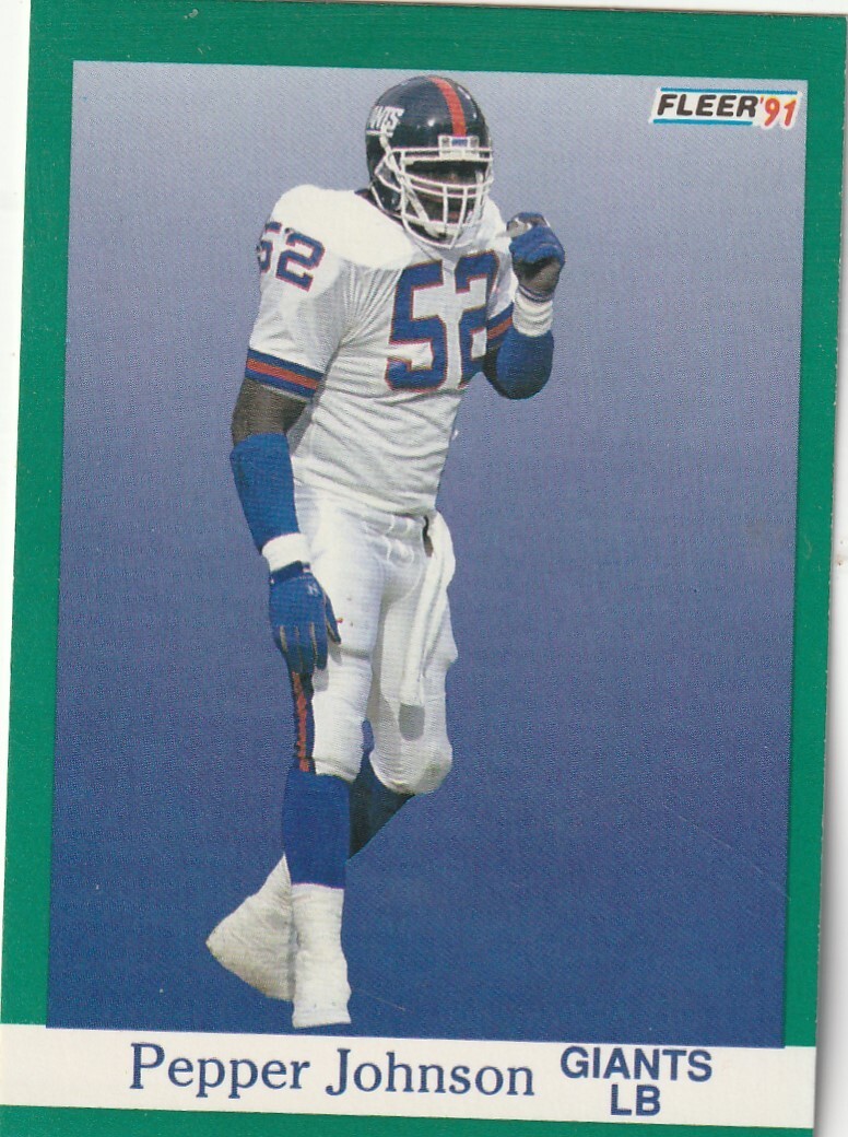 FREE SHIPPING-MINT-1991 Fleer Pepper Johnson #314 GIANTS BONUS CARDS
