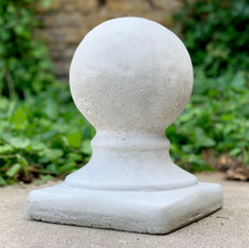 White concrete sphere Front door decor Outdoor ball statue Garden art ornaments