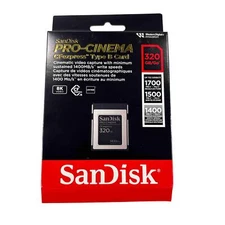 SanDisk PRO-CINEMA CFexpress Type B 320GB 1700MB/s Read Speeds Memory Card