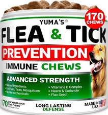 100 Natural Flea and Tick Prevention Chewable Pills for All Dogs, Made In USA