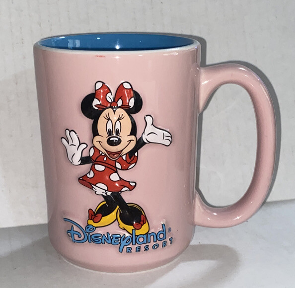 Minnie Mouse Disneyland Resort 3D Relief Cup Mug Large Pink Coffee