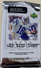 2001 Upper Deck Ud Top Tier NFL Football.(5 Cards Per Pack)