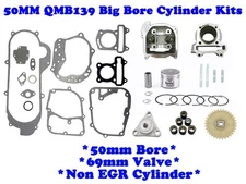 100cc BIG BORE KIT FOR CHINESE SCOOTER NON EGR *69mm VALVES* 139QMB (50mm BORE)