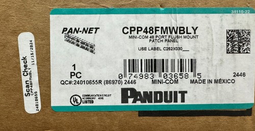 Panduit CPP48FMWBLY 48-Port Flush Mount Patch Panel ~STSI PAN-NET - Picture 3 of 3