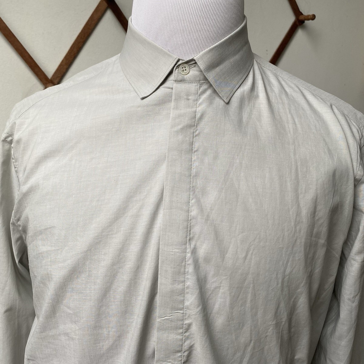 Neil Barrett Hidden Button Dress Shirt Made in Italy 17/43 | eBay