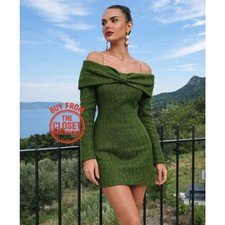 ZARA BLOGGER FAVE!!! women's S Small Green Textured Dress with Bow NWT