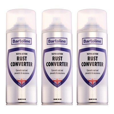 3x Bartoline Rust Converter Spray Self-Priming Formula Metal Surfices 13.53oz