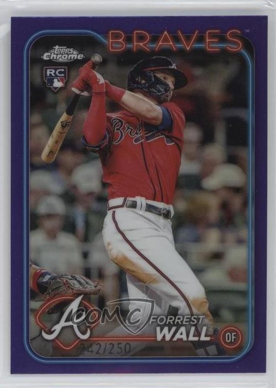 2024 Topps Chrome Purple Refractor 242/250 Forrest Wall #176 Rookie RC 0vp1