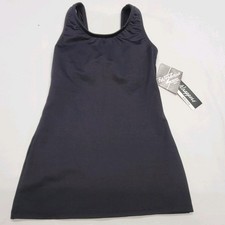 Body Wrappers Tank Pullover Black Scoop Neckline Front-Back SZ XS-A