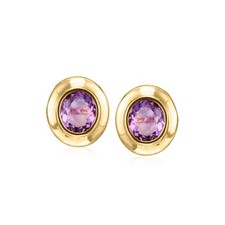 Vintage 8.00 ct. t.w. Amethyst Earrings in 14kt Yellow Gold