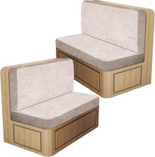 Leather Look RV Dinette Cushion Covers, Stretch Camper Cushion Slipcovers