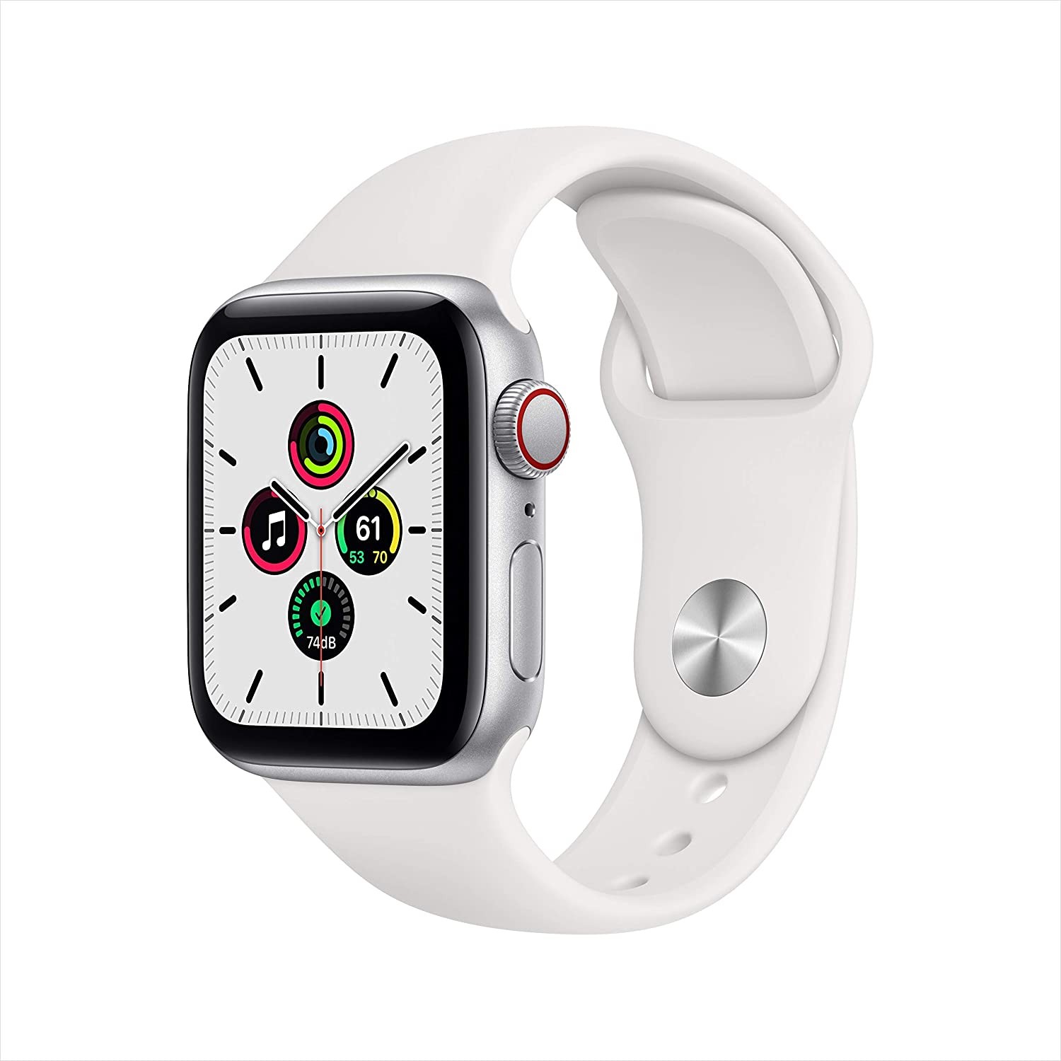 Apple Watch Series SE GPS+LTE w/ 40MM Silver Aluminum Case & White Sport Band