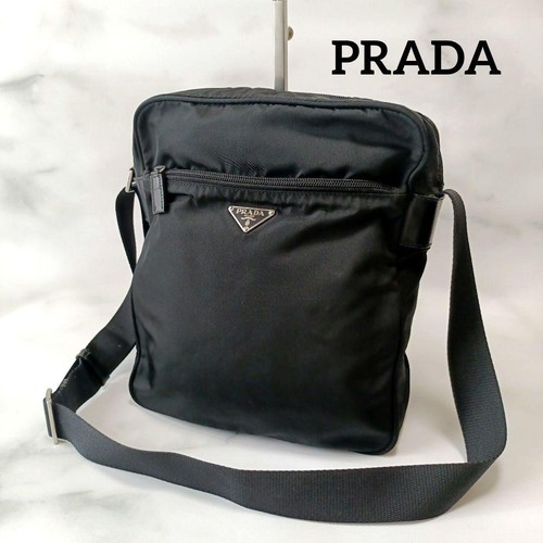PRADA Black Leather Shoulder Bag Authentic Used Classic Crossbody Bag