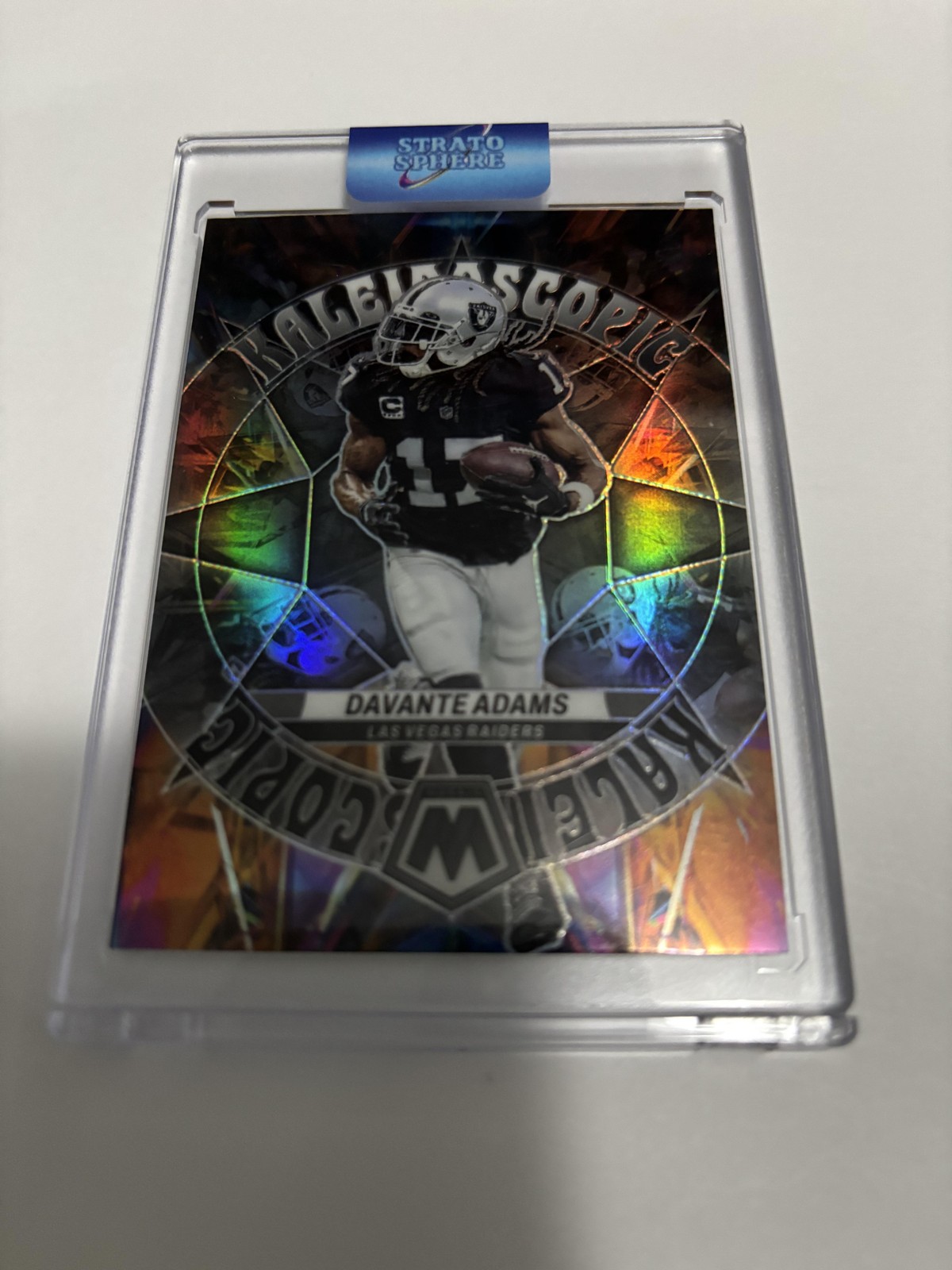 2023 Panini Mosaic Davante Adams Kaleidoscopic Insert Raiders Silver Prizm Shiny