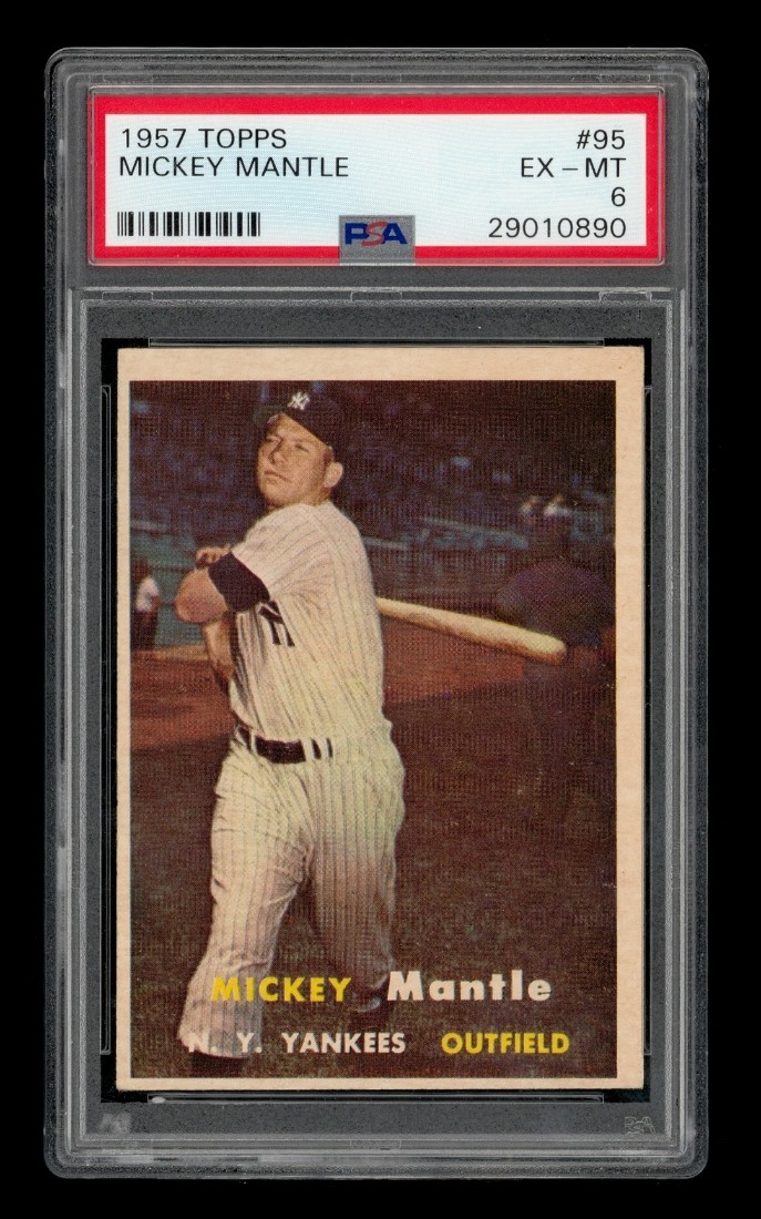 1957 Topps Set-Break # 95 Mickey Mantle PSA 6 EX-MT