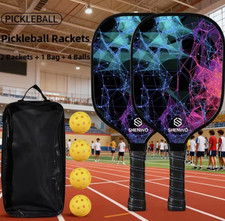 PICKLE BALL SET. 2 Paddles with 4 Balls and Carrying Case.