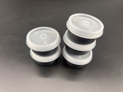NEW TUPPERWARE SMIDGETS SET OF 5 W/ Sheer SEALS BLACK tiny Treasures