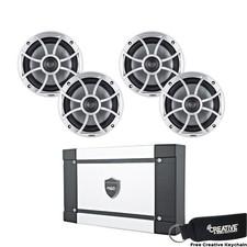 Wet Sounds HT-2 300 Watts x 2 Amp Two pair XS-65i-S 6.5" 60 Watt RMS Speakers