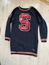 Superdry Sweatkleid / Longpullover Damen Gr. M dunkelblau rot Print sportlich