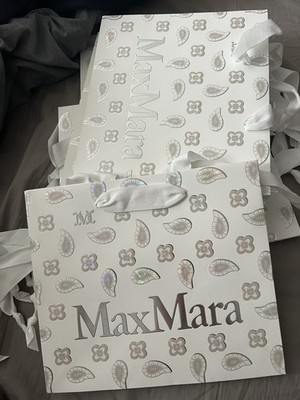Max Mara Holiday 2025 Small Gift Bags Metallic Paisley Print Set of 8 NEW!