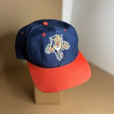 Vintage Florida Panthers Snapback Hat NHL Logo 7 Navy Red Hockey Cap
