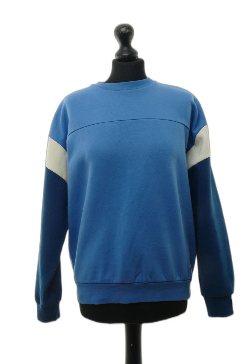 Felpa da donna oversize, girocollo, a maniche lunghe, Blu, S