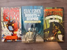 LOT of 3 Robots and Empire-Robot City& Foundation & E-Isaac Asimov PB Vintage SF