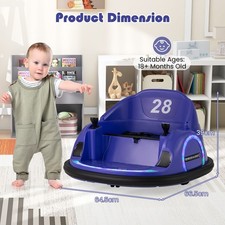 Image of 6V Kids Ride on Bumper Car Battery Powered with Lights Purple